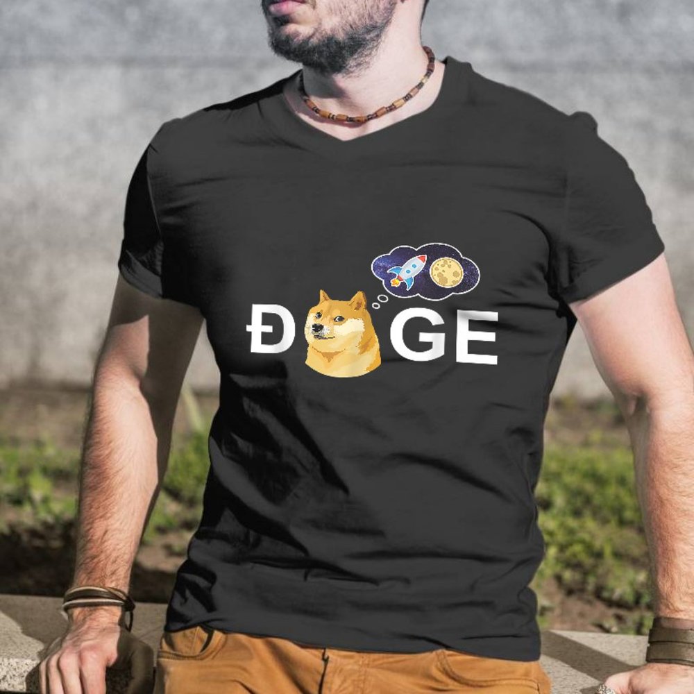 Dogecoin Doge HODL To the Moon Crypto Meme